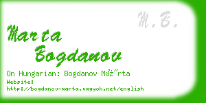 marta bogdanov business card